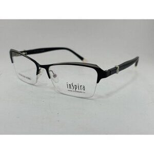 INSPIRA EYEWEAR - S6741 52-17-135 C1 Black Half Rim Metal Eyeglass Frames